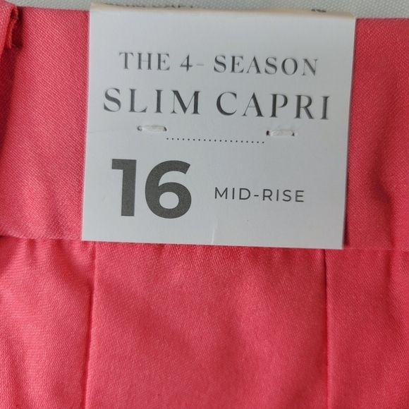 Lane Bryant Capri Pants Size 16 38X23 Pink Pockets Belt Loops The 4 Season New - Picture 4 of 11